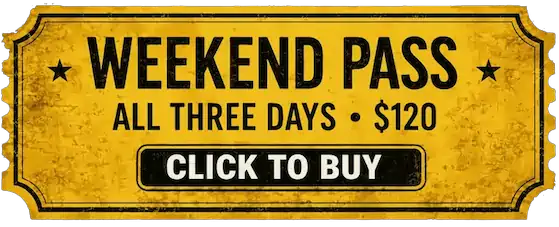 Weekend pass, all three days, $120